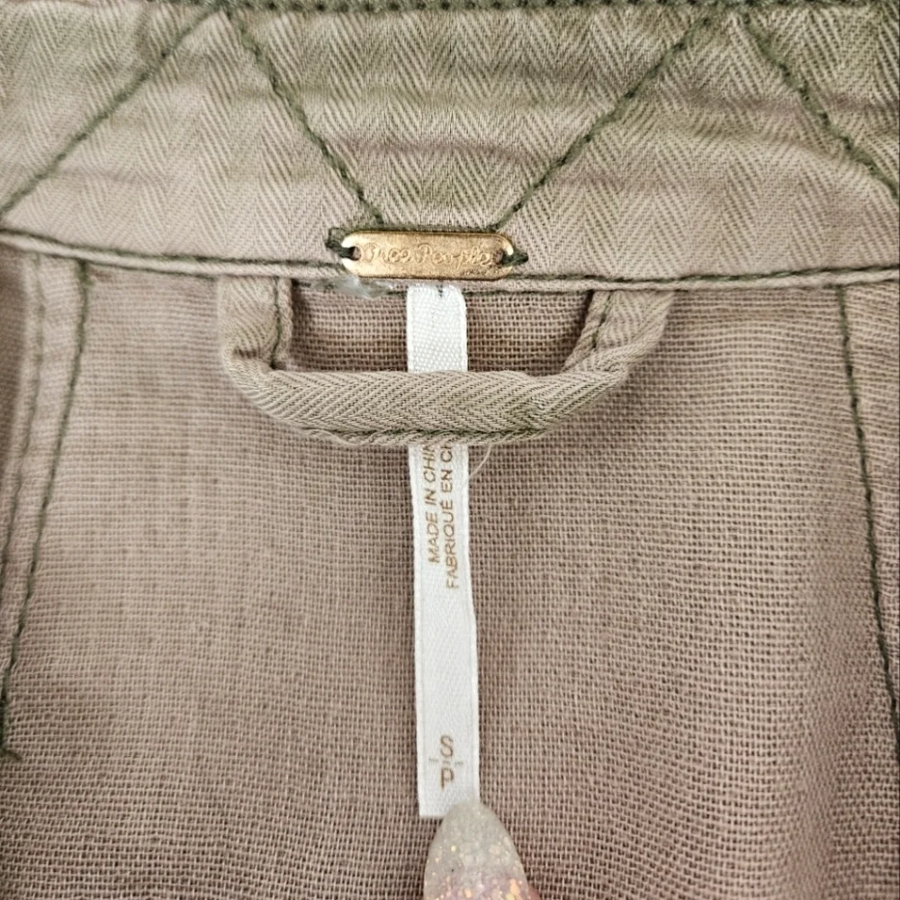 Free People Not Your Brother's Military Surplus Jacket in Olive and Pink Size M - Picture 12 of 15